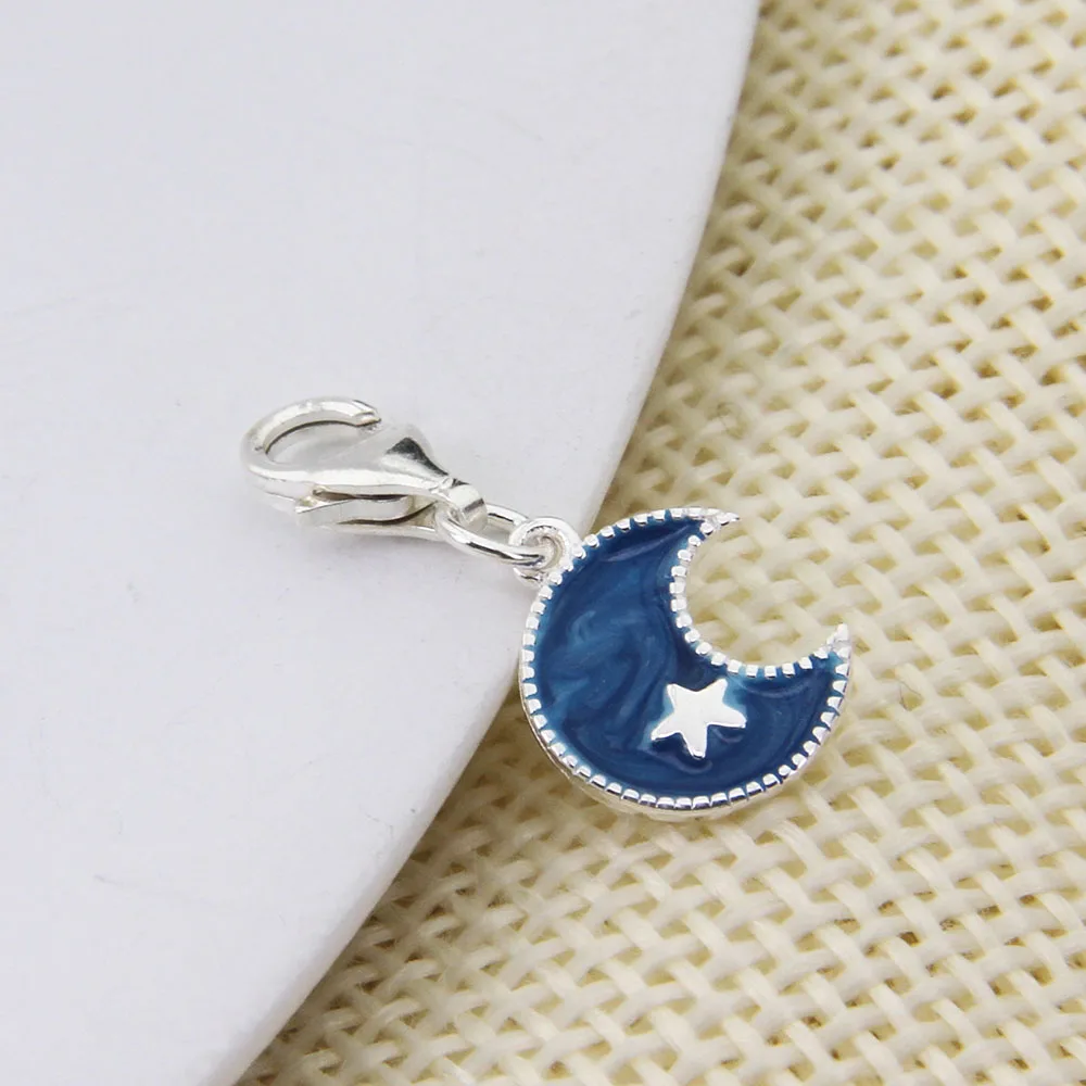 Hemiston Thomas Small Lovely Blue Moon Star 100% 925 Sterling Silver Charm Jewelry for Women and Men Party Gift TS 703A | Украшения и