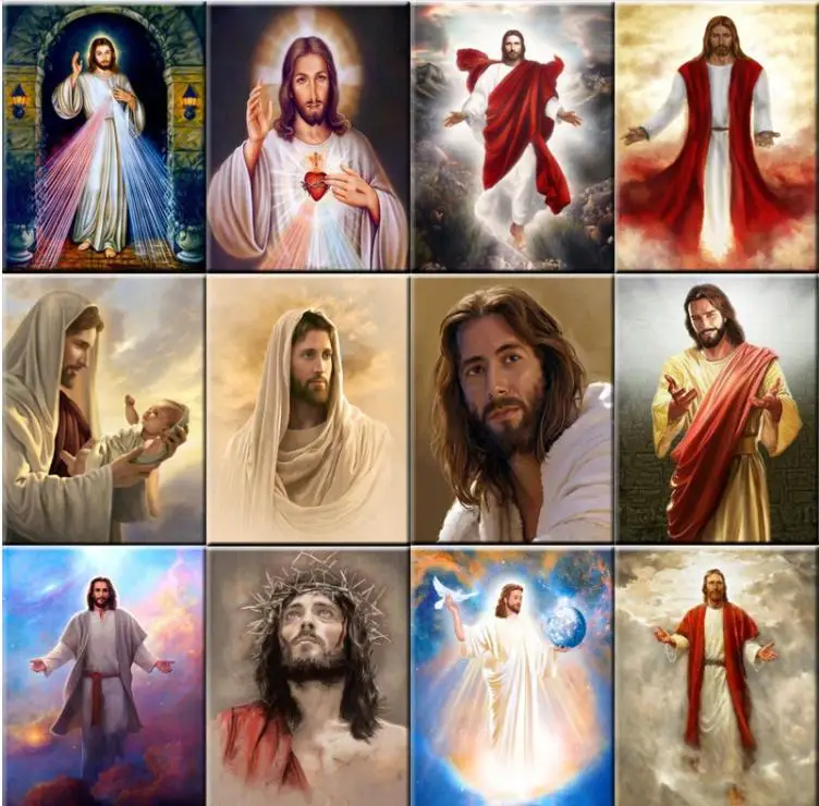 Алмазная картина сделай сам Иисус Христос полностью квадратные стразы вышивка