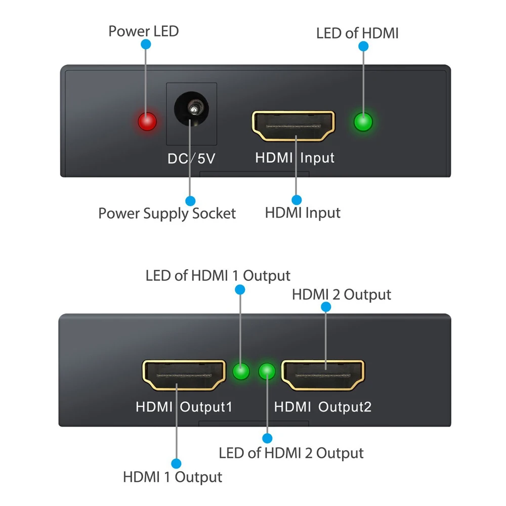 SGEYR 2 порта HDMI сплиттер 1X2 Ultra HD 4K x 2K 1 4 v в Out дистрибьютор через Ver сигнал 1080P 3D HDCP 4|hdmi