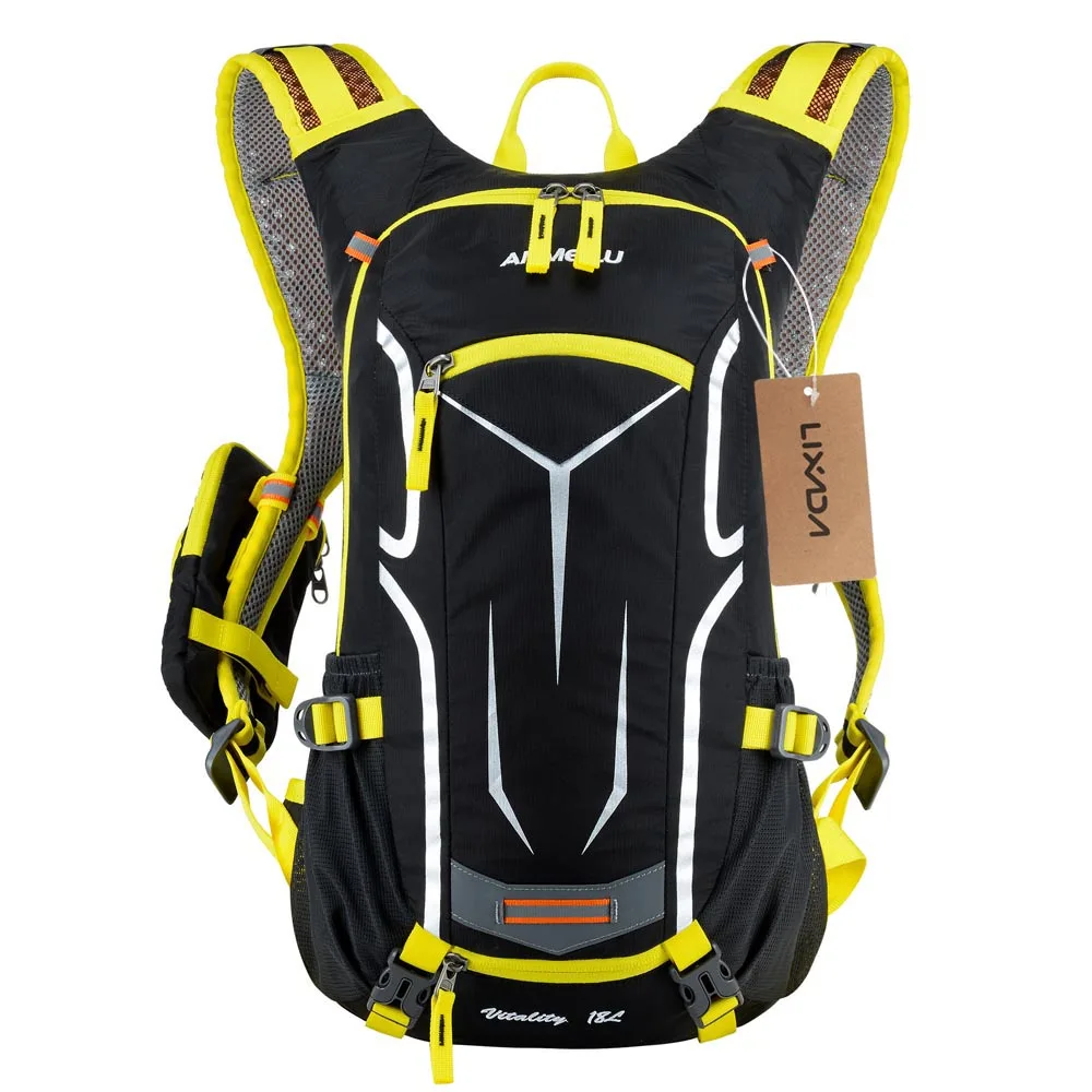 Yellow Lixada18L рюкзак водостойкий велосипедный наплечный Рюкзак Спортивная Сумка Ультралегкая гидратация спортивная сумка с дождевиком - Цвет: Yellow