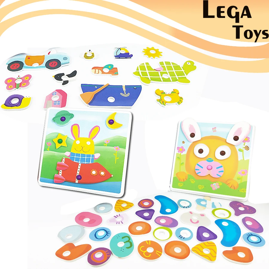 

Creative Animal Geo EVA Puzzle Pattern Building Puzzles with more Designs for Kids 3D Composite Picture Puzzles Education Toys