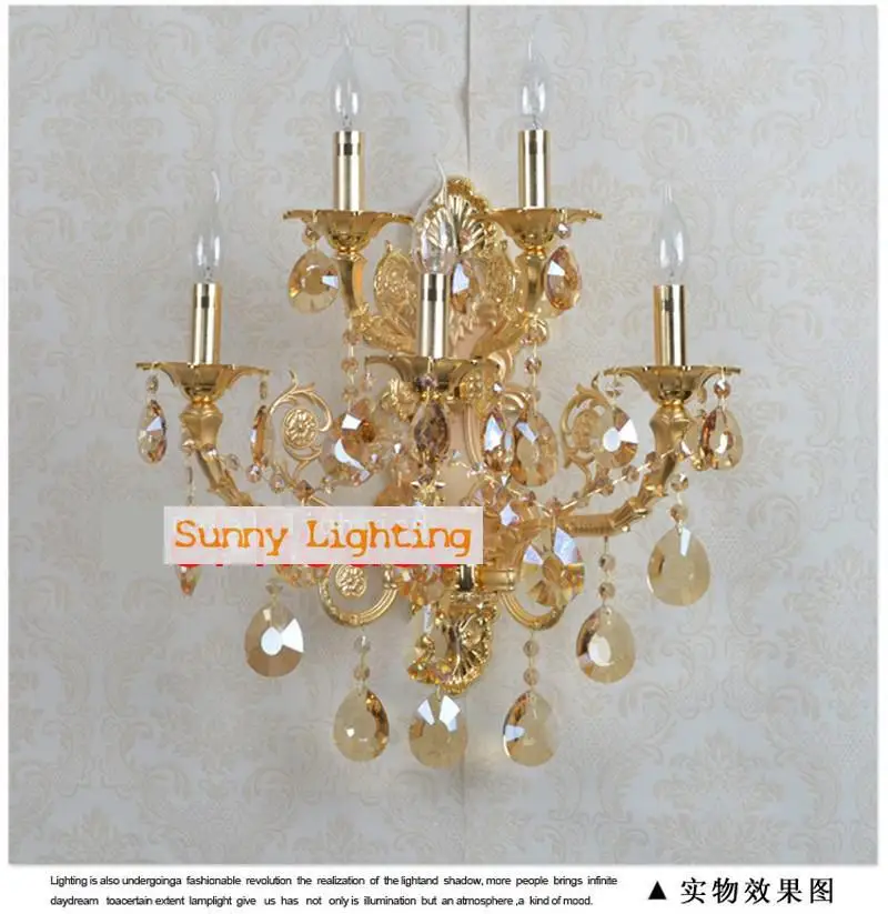 Римский 5-рычажный Золотой светодиодный настенный светильник для гостиницы