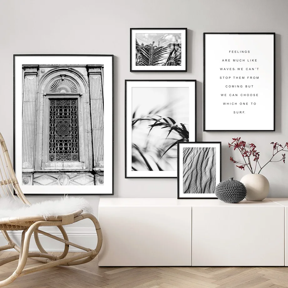 

Classical Building Palm Leaf Plant Desert Wall Art Canvas Painting Nordic Posters And Prints Wall Pictures For Living Room Decor