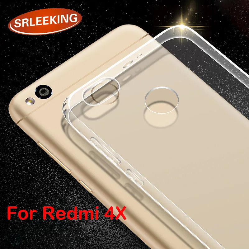 SRLEEKING для Xiaomi Redmi 4X чехол ультра тонкий прозрачный ТПУ мягкий телефона задняя