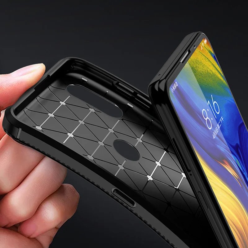 Мягкий силиконовый чехол из ТПУ и углеродного волокна для Redmi Note 7