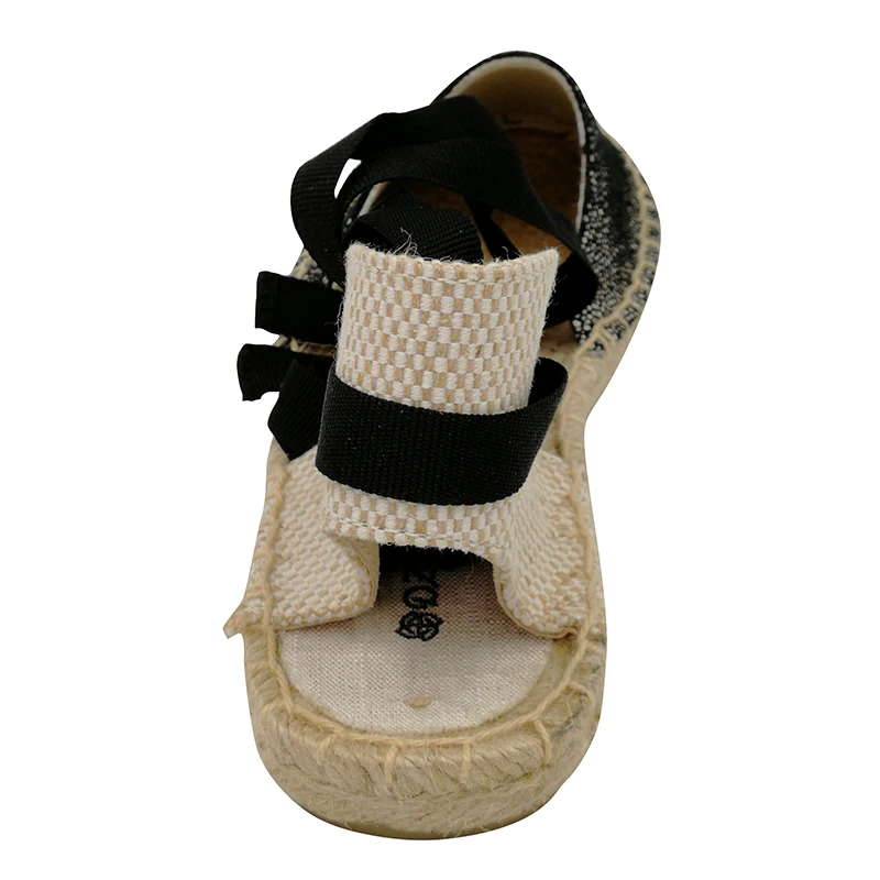 DZYM соломы белье Espadrille Ремешок на щиколотке Женская обувь балетки плоской подошве