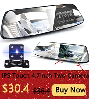Автомобильный видеорегистратор с двумя объективами Full HD 1080P Dash Cam, белое зеркало заднего вида, автомобильная камера, видеорегистратор с видеорегистратором заднего вида, Автомобильный регистратор