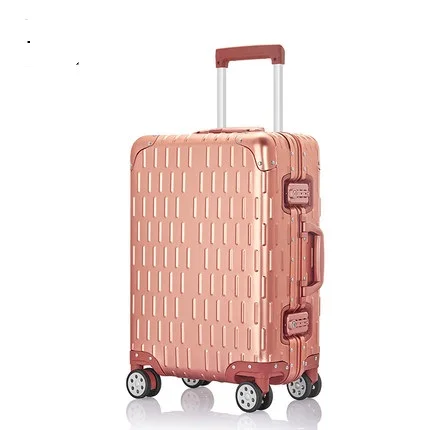20 inch rose gold Letrend, чемодан на колёсиках из алюминиевого сплава, Женская дорожная сумка на колесиках, 20 дюймов, мужские деловые чемоданы для переноски, чемодан на колесиках - Цвет: 20 inch rose gold