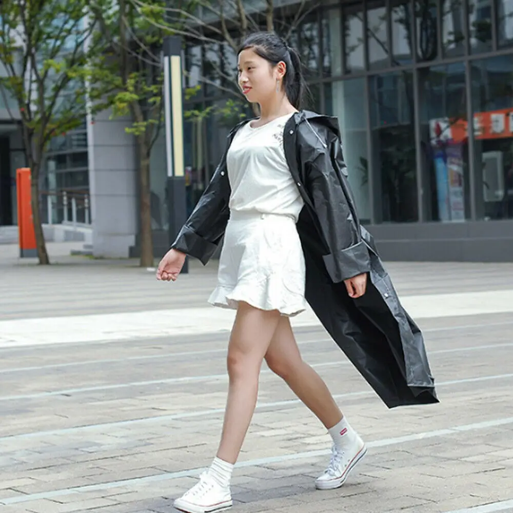 Женская Мужская водонепроницаемая куртка прозрачный дождевик из ПВХ с капюшоном