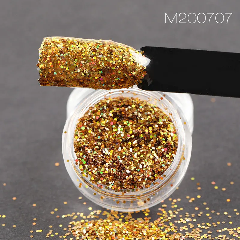 1PCS M200707 Розалинд аксессуары для ногтей гель голографический лак Chrome пигмент световой пудра с пайетками блеск маникюра блесток комплект - Цвет: 1PCS M200707