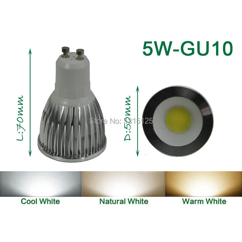 4 шт./лот высокомощный Светодиодный прожектор COB 5 Вт LED GU10 свет 3200 к Теплый Белый +