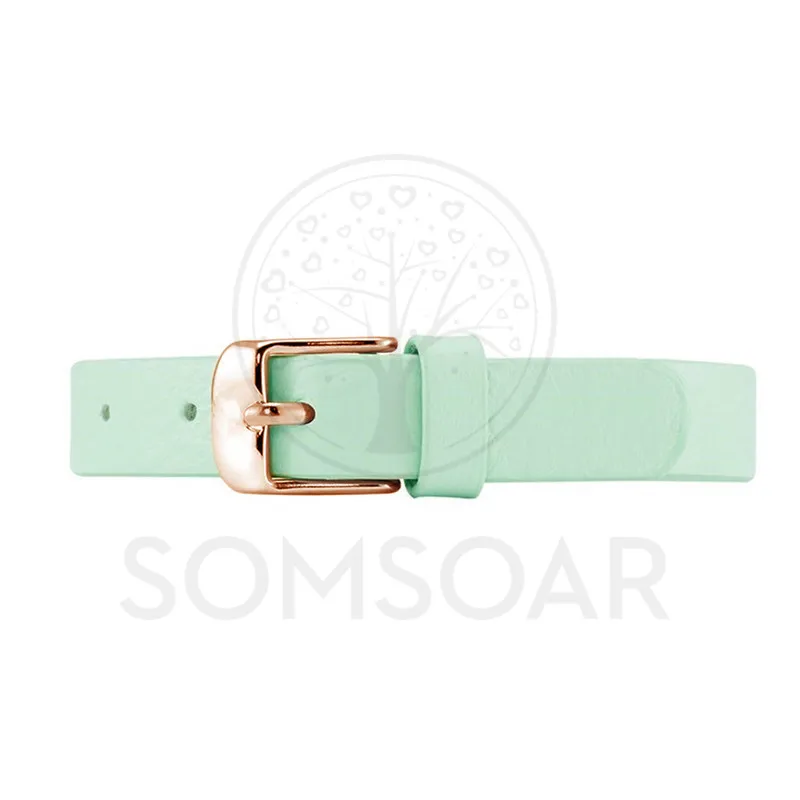 Somsoar ювелирные изделия Gruen Grass Green leder из натуральной кожи Оберните Браслеты fit Story