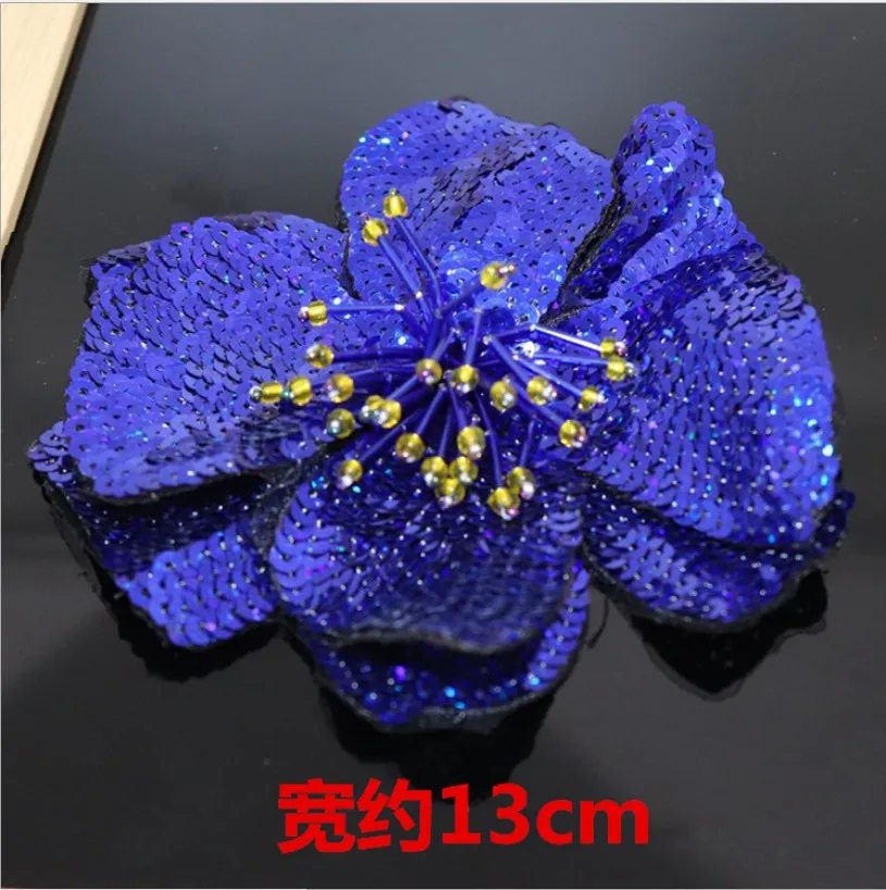 Ручная работа пайетки большие цветы вышитые бисером нашивки винтажная вышитая