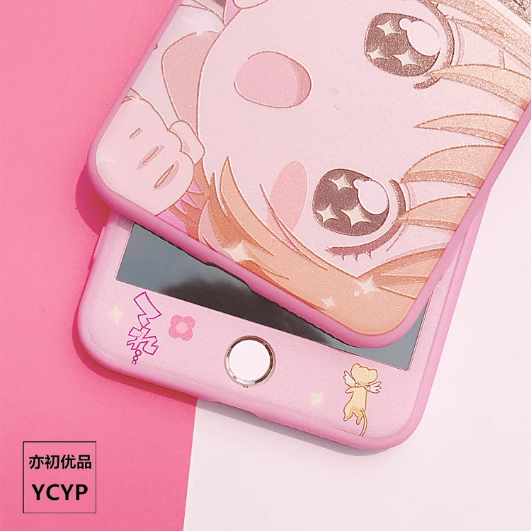 Чехол Sakura для iphone X Cardcaptor+ Защитная пленка для экрана из закаленного стекла для iphone 6 6s Plus 7 7plus 8 8plus Сейлор Мун