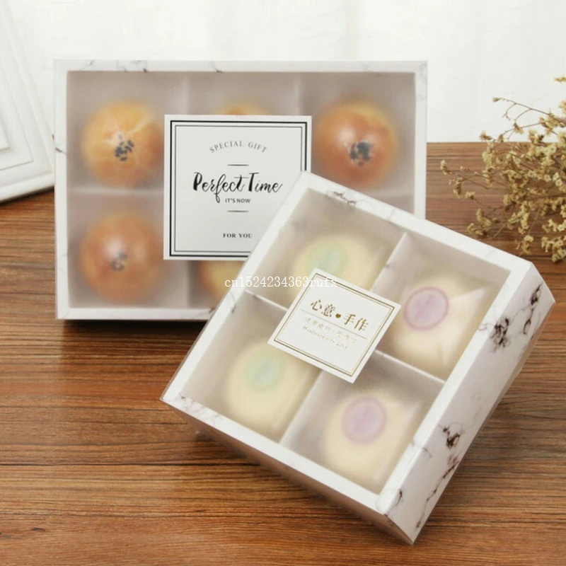 100 шт. прозрачные матовые коробки для тортов Mooncake упаковка коробка конфет
