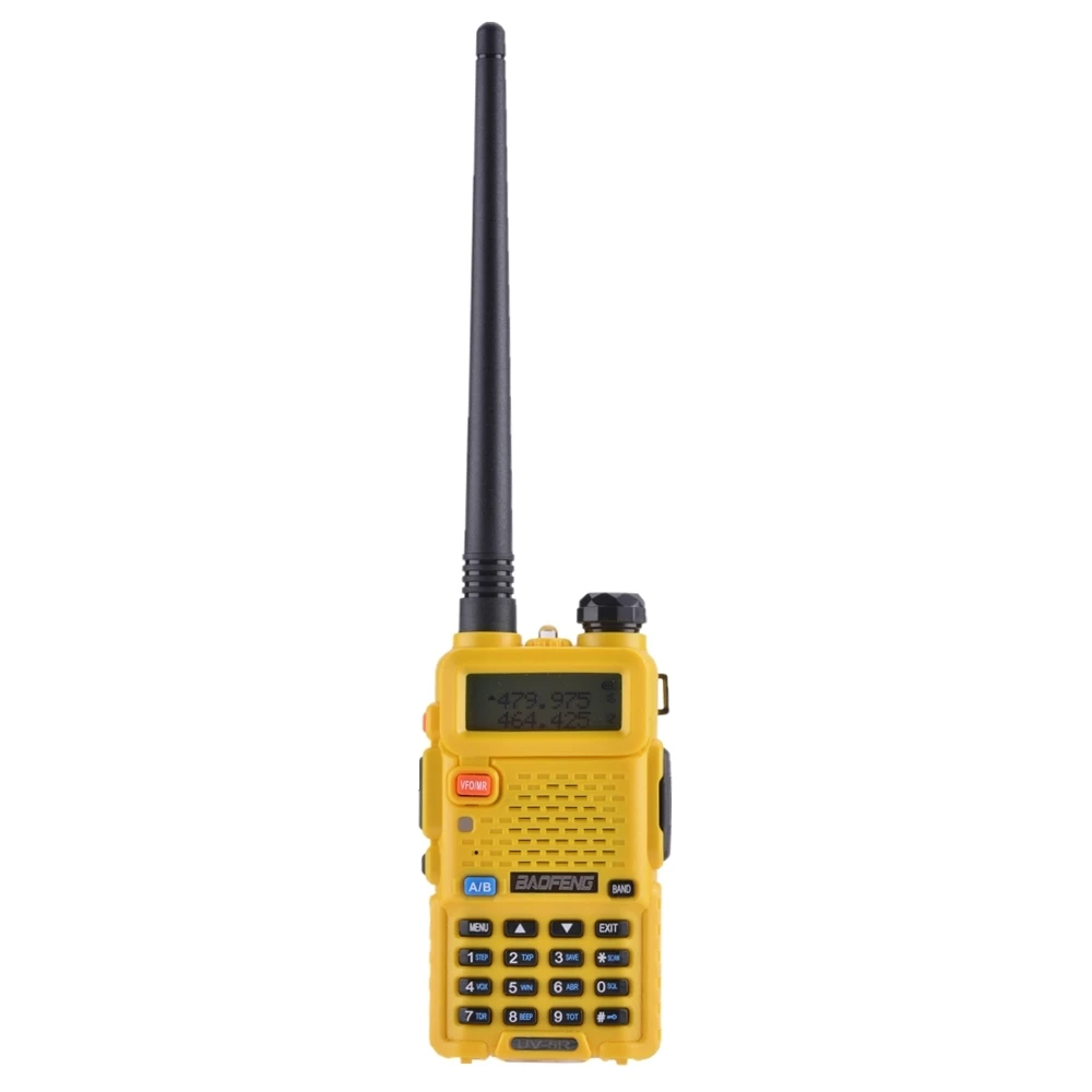 Yellow Baofeng UV-5R портативная рация Двухдиапазонная профессиональная 5 Вт UV 5R Ham двухстороннее радио UV5R портативная охотничья радиостанция КВ трансивер - Цвет: Yellow