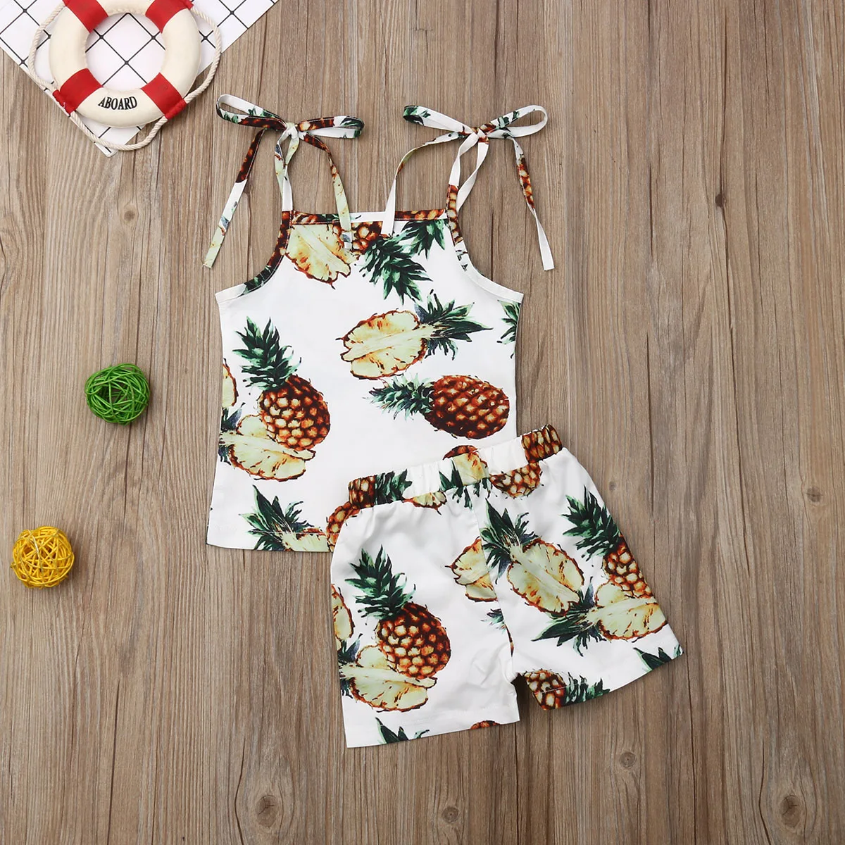 Летняя детская одежда для маленьких девочек из 2 предметов топы без рукавов с