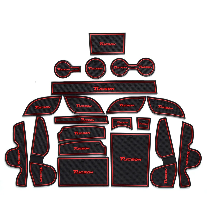 Door Slot Pad Mat 3D Rubber Interior Cup Cushion Groove Lnterior Anti Slip For Hyundai Tucson 2015-2018 Car Styling | Автомобили и