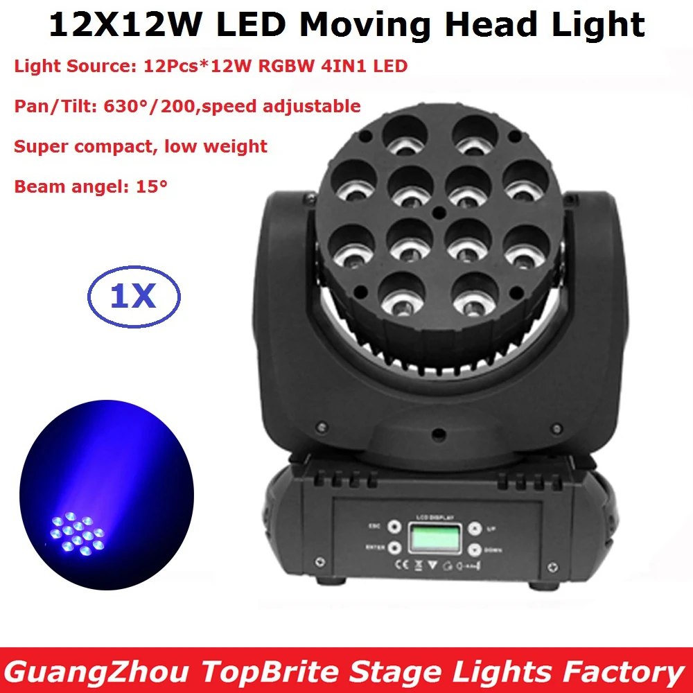 

2018 Новое поступление 12X12W RGBW Четырехцветные CREE LED S светодиодсветодиодный движущиеся головки луч света 15 градусов угол луча прост в эксплуат...