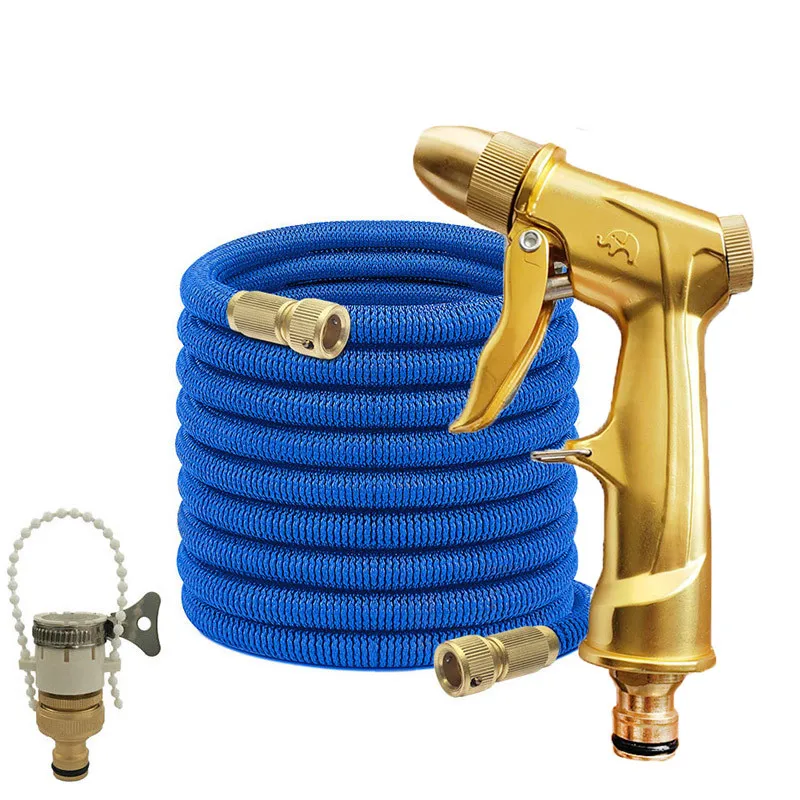 Selling Retractable Garden Watering Hose Wear-Resistant flexible Garden Hose 16 FT-100FT Car Wash Weapon Nozzle For the Garden