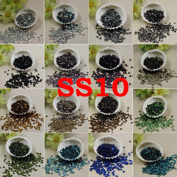 SS10 28 цветов DMC Горячая фиксация Стразы железные плоская задняя сторона DIY Дизайн