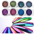 1 коробка зеркальный блестящий порошок единорог хамелеон ногтей хромированный пигмент с блестками лазерный Радужный неоновый пылезащитный блеск для ногтей 8 видов цветов 0,3 г