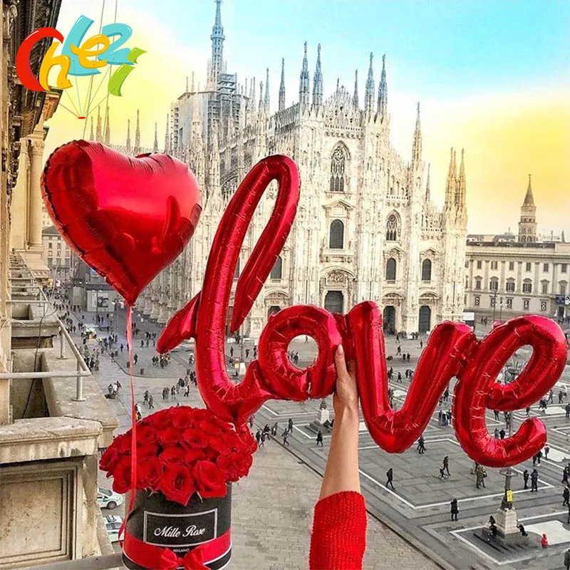 1 шт. лигатуры воздушный шар из фольги с надписью LOVE украшение для Годовщины