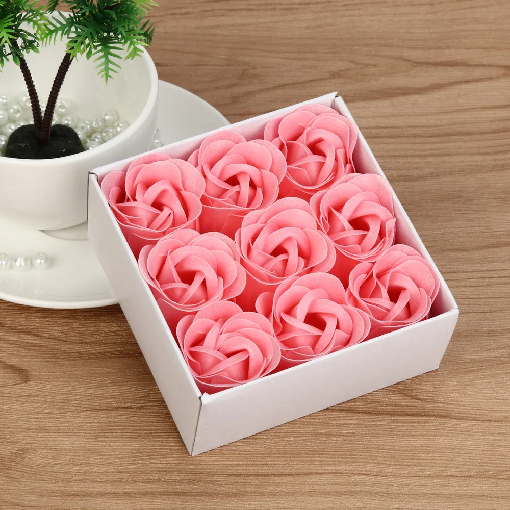 1 Набор розовое цветочное мыло в форме лепестка для ванной тела рождественского