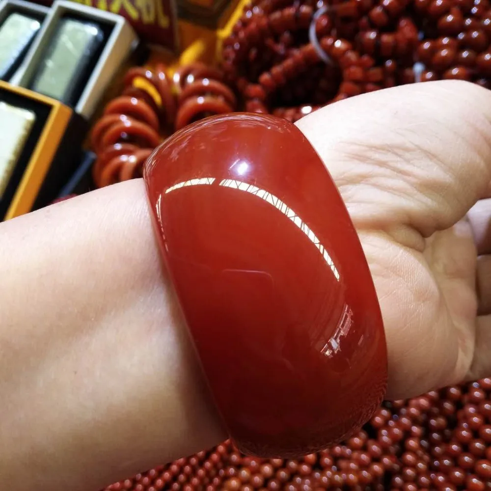 Браслет из натурального красного агата халцедона браслет расширенный
