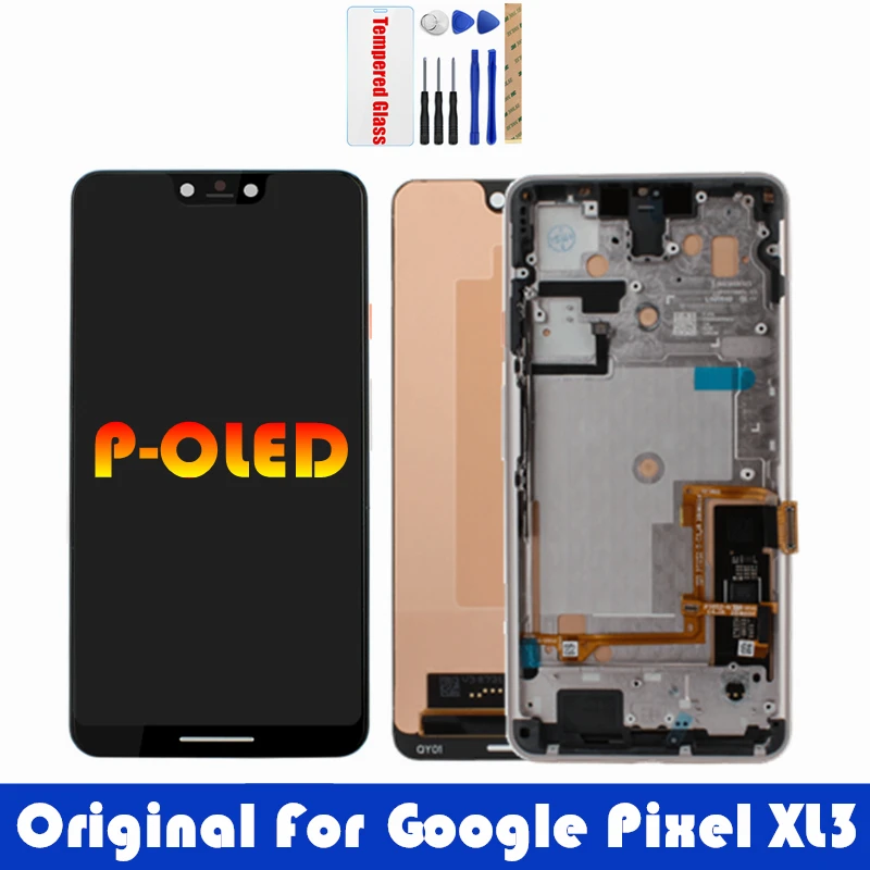 Оригинальный ЖК дисплей с рамкой для Google Pixel 3 XL зеркальный экран XL3 дигитайзер