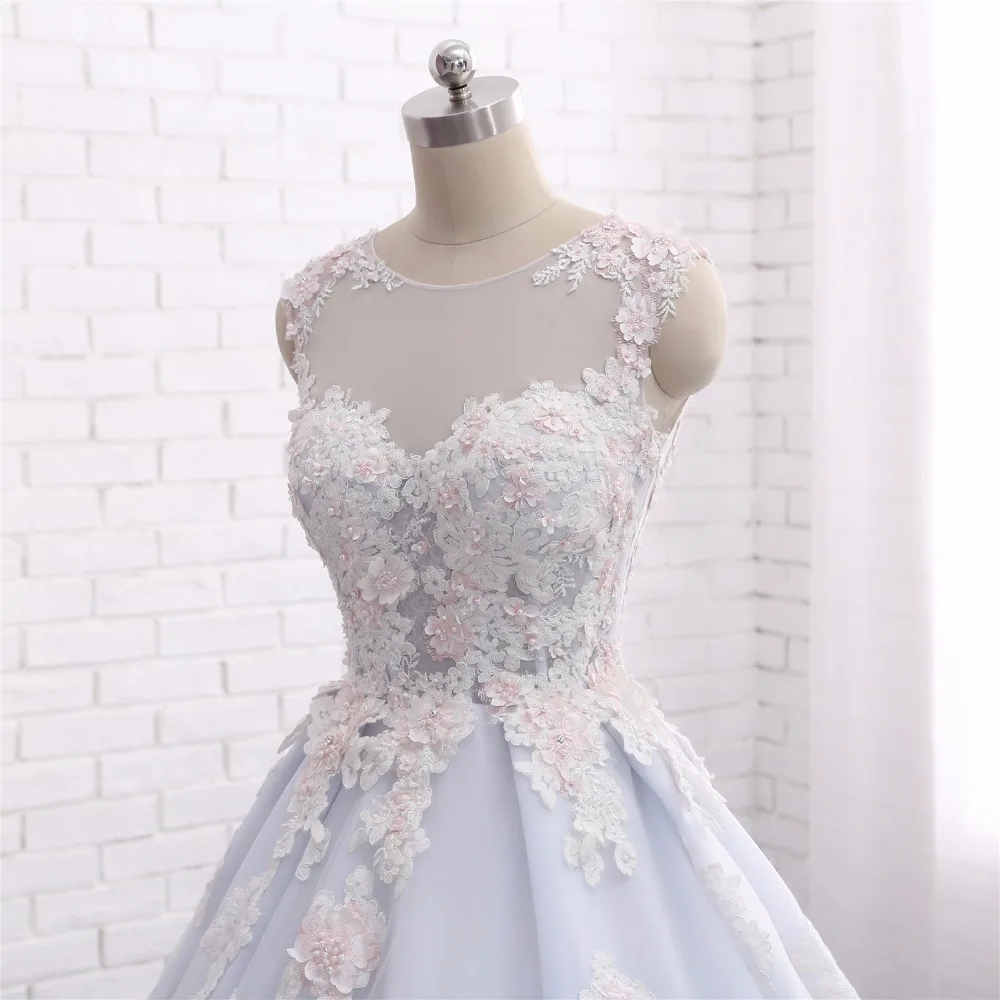 Женское свадебное платье из тюля ТРАПЕЦИЕВИДНОЕ ПЛАТЬЕ с коротким рукавом и