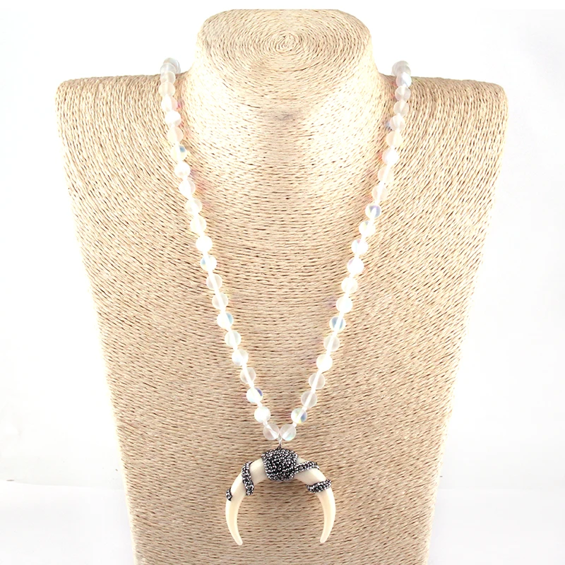 Женское богемное колье MOODPC сияющая бижутерия со стразами и узелком ожерелье с