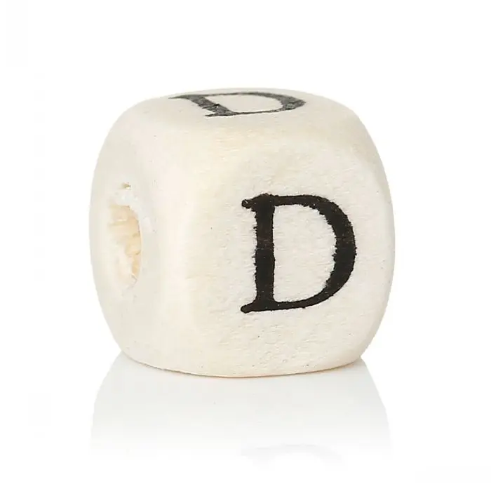 Doreenbeads розница деревянные разделительные бусины куб натуральный Алфавит/буква