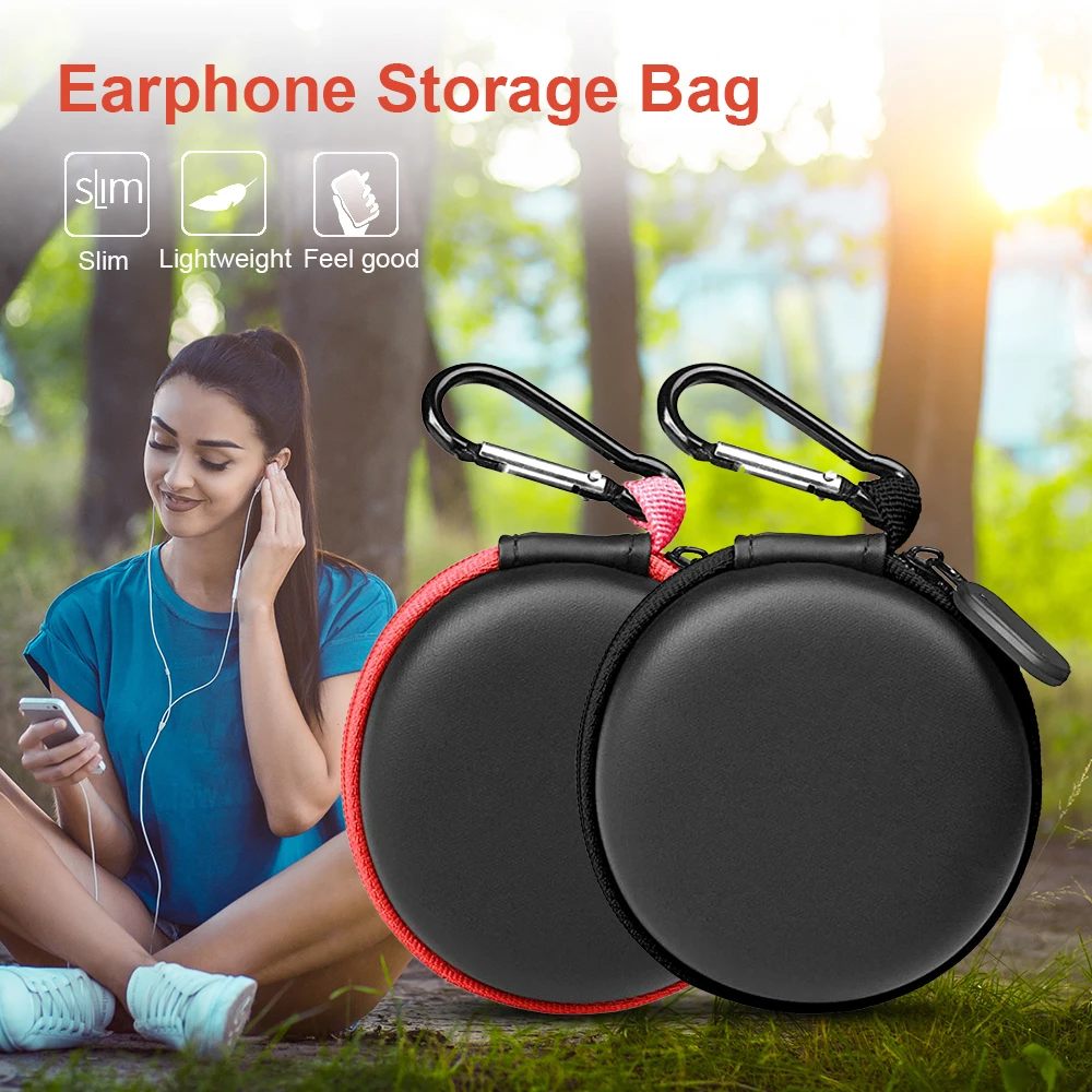Hoomall наушники USB кабель коробка для хранения портативный жесткий круглый в форме