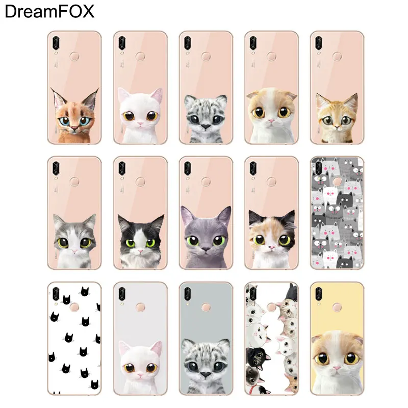 DREAMFOX M491 забавный кот Мягкий ТПУ силиконовый чехол для Huawei Honor 6a 6C 7X9 10 P20 P30 Lite Pro P Smart