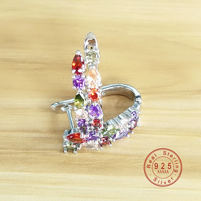 Роскошные серьги-гвоздики из стерлингового серебра 925 пробы, яркие серьги-гвоздики с фианитами, 3 вида цветов серьги для женщин, дешевые серьги