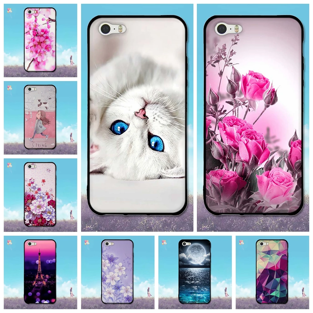 Чехол для телефона Apple iPhone 5 5s SE силиконовый чехол с рисунком 6 6s Plus задняя крышка 7