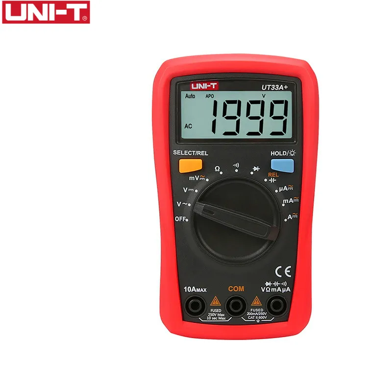 Tablete Multímetro Digital Ut33a Mais Faixa Automática de 600v 10a ac dc Tensão Resistência de Corrente Mais 2mf Capacitância Testador Fundo Display Multímetros