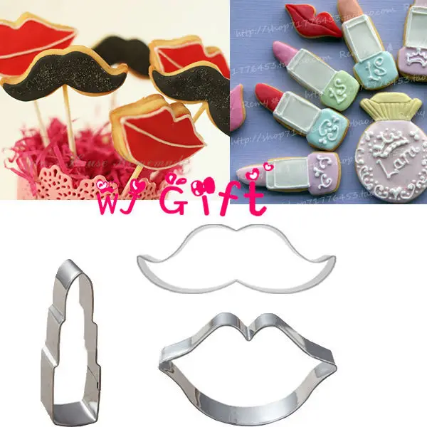 Губная помада Губы усы формы из нержавеющей стали формочка для печенья хлеба