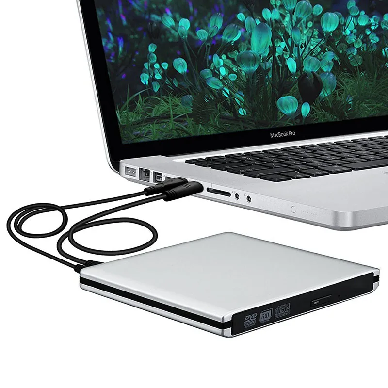 KuWfi Портативный внешний USB 3 0 DVD привод CD/ RW ГОРЕЛКА CD rom/DVD rom плеер для Windows 7/810/MAC OS