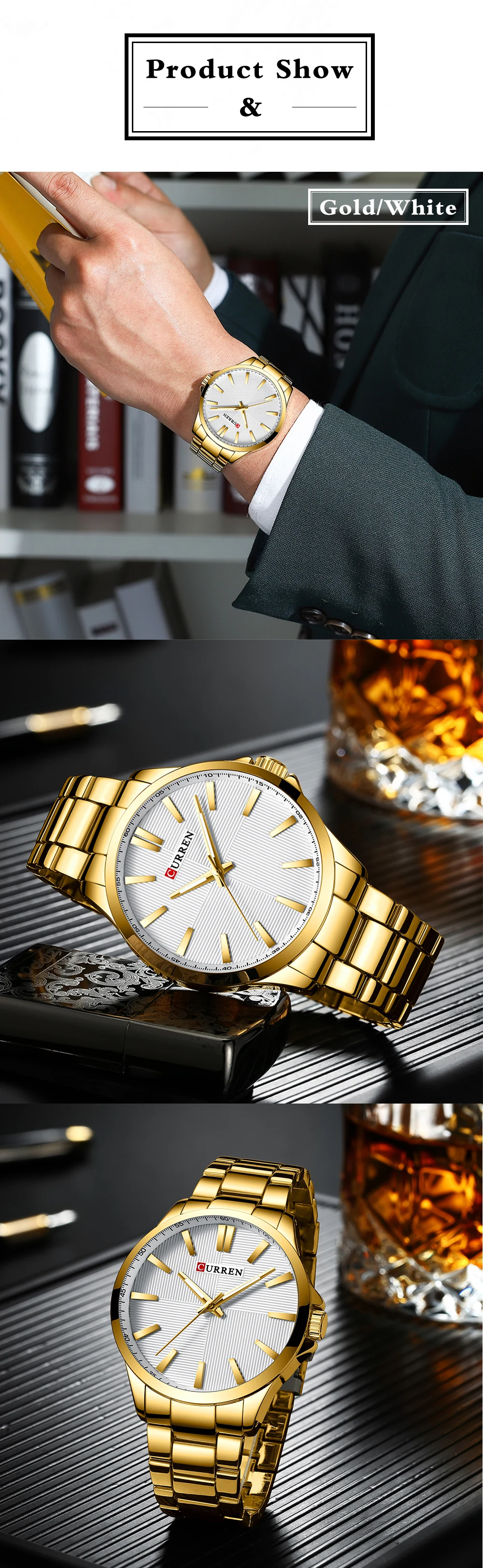 CURREN Часы мужские модные часы роскошный браслет из нержавеющей стали Reloj Наручные часы бизнес часы водонепроницаемые Relogio Masculino