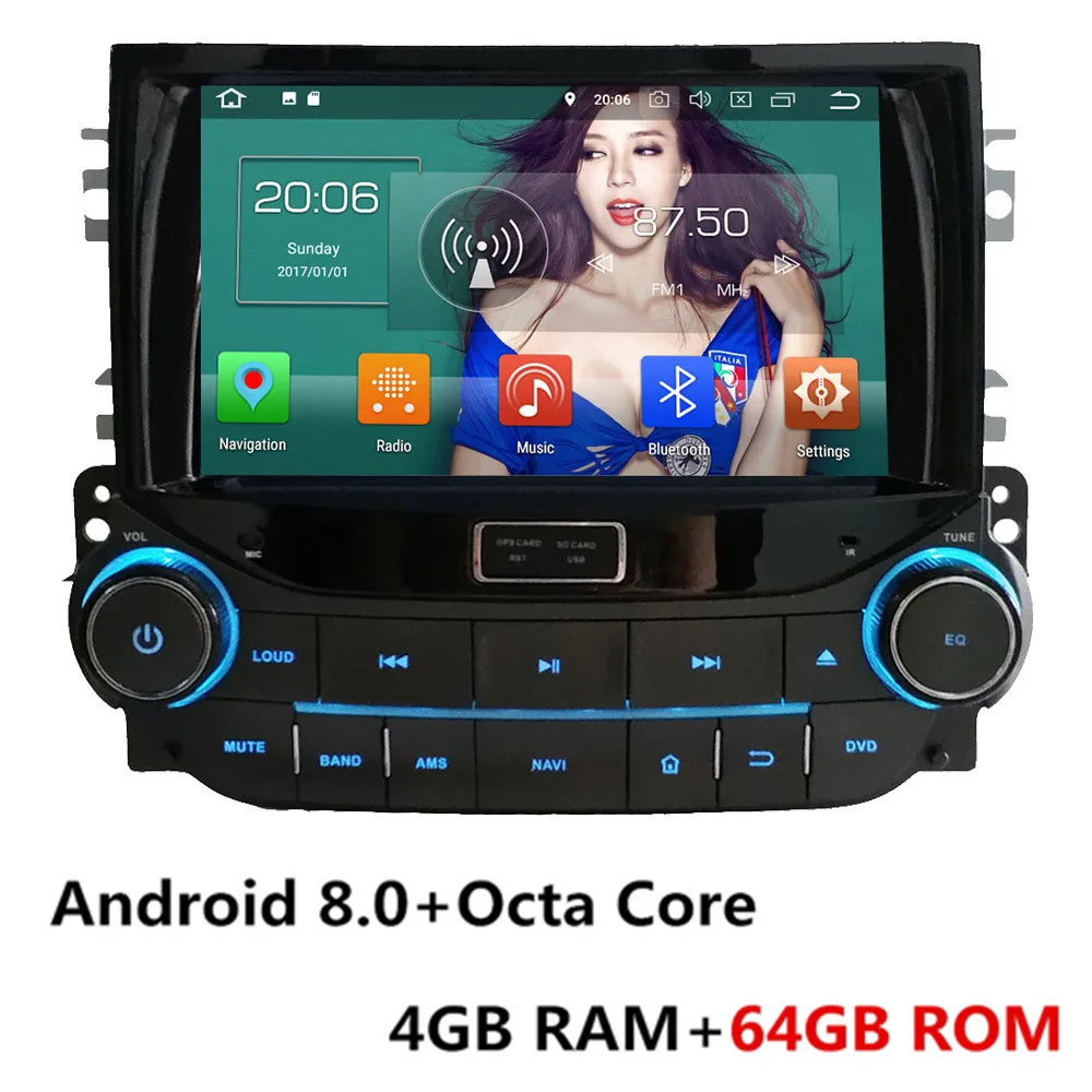 Android 8.0 x 64GB " Восьмиядерный 4G wifi Android 8,1 4 Гб ОЗУ 64 Гб ПЗУ RDS BT автомобильный DVD мультимедийный плеер Радио стерео для Chevrolet Malibu 2012 - Цвет: Android 8.0 x 64GB