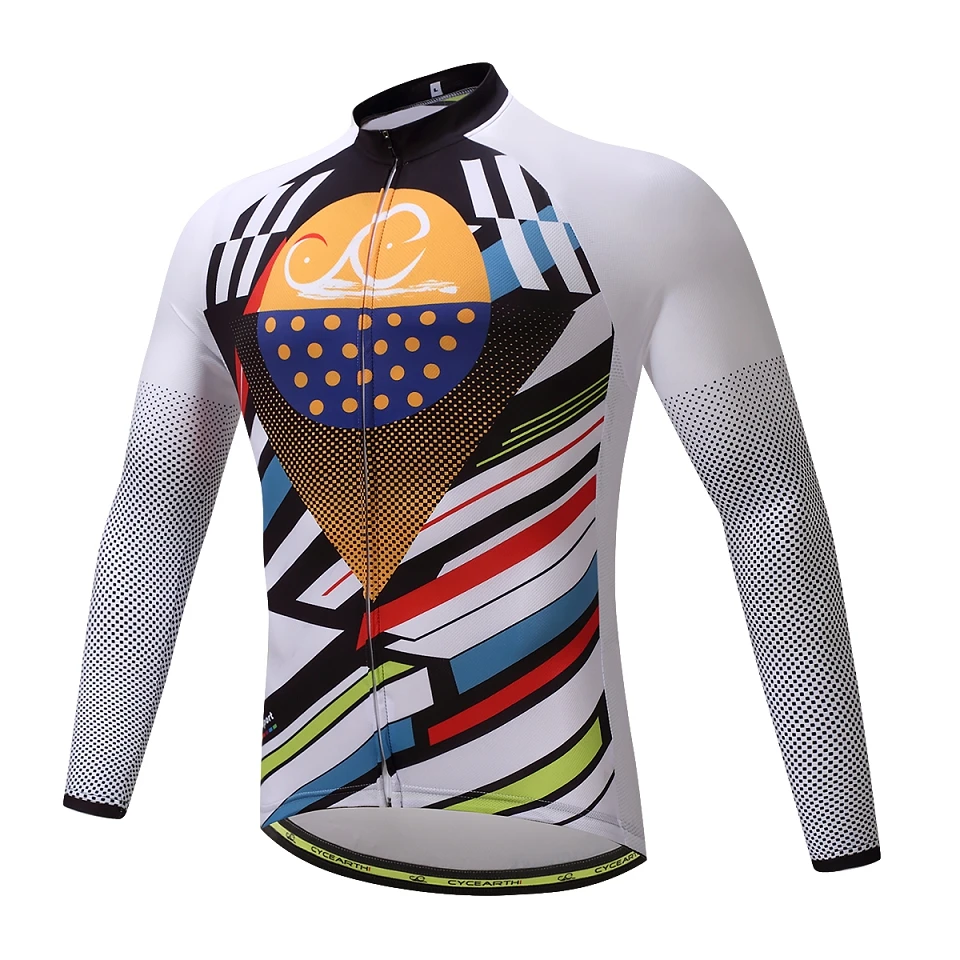long jersey CYCEARTH кофта для велоспорта с длинными рукавами велосипедная одежда футболка с рисунком "Верховая езда" Maillot Ropa De Ciclismo дышащая CELJ001 - Цвет: long jersey