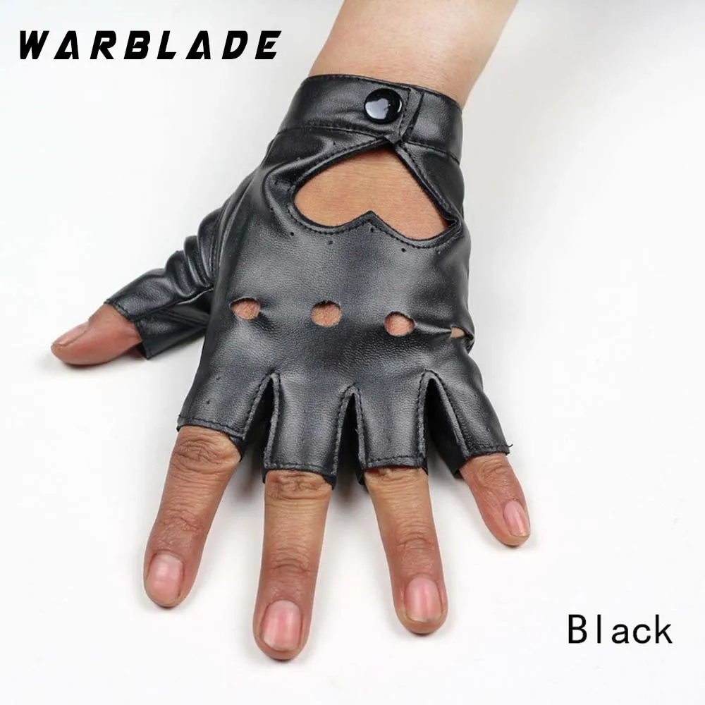 Модные женские кожаные перчатки WarBLade без пальцев со звездочками с вырезами