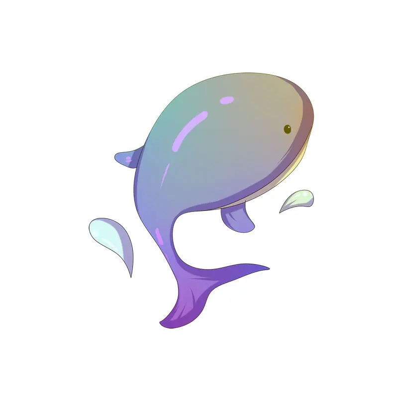 YOJA мультфильм ручная роспись синий кит роуминг комнаты Декор стены стикер