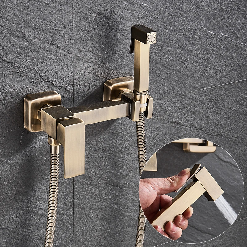 Quyanre смеситель для душа из античной бронзы латуни гигиенический спрей с горячей и