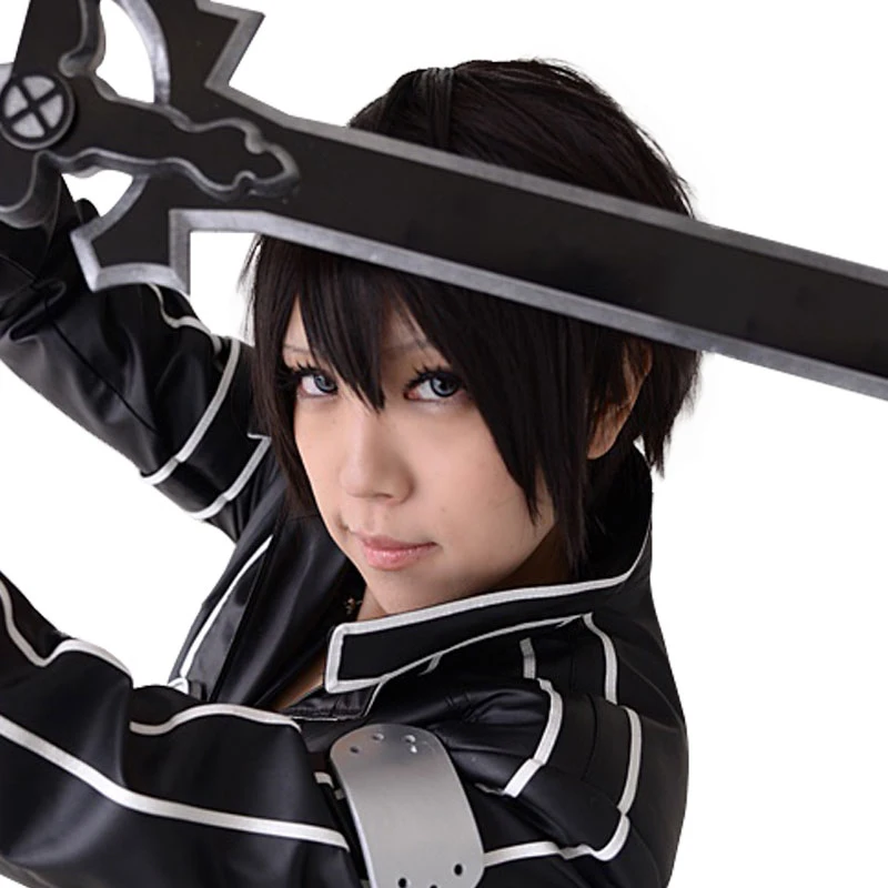 HSIU 30 см короткий черный парик меч искусство онлайн косплей Kazuto или Kirito костюм