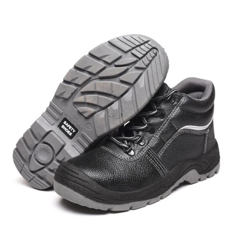 Мужские ботинки для работы из натуральной кожи на шнурках со стальным мысом