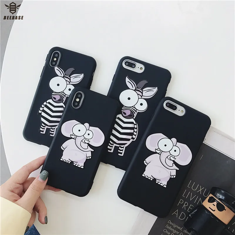 чехол на айфон 6s 7 плюс Для iphone Чехол для X XS крышка Капа 6 8 Симпатичные животные