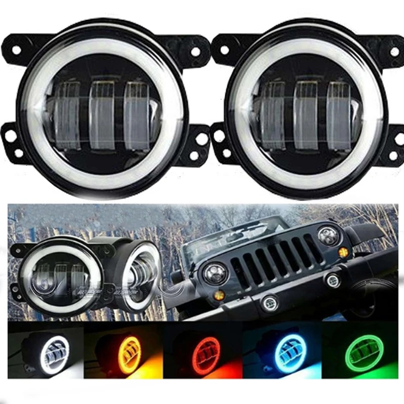 1 пара 4 дюймовые Противотуманные фары для Jeep Wrangler JK светодиодный противотуманный